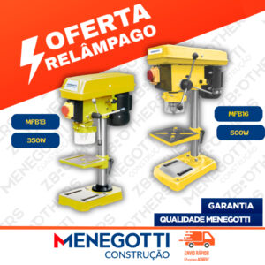Furadeira de Bancada Menegotti 350W 500W Madeira Metal Profissional