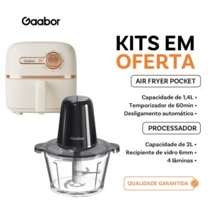 Gaabor 1,4L Air Fryer Regulação constante non-stick pan coating