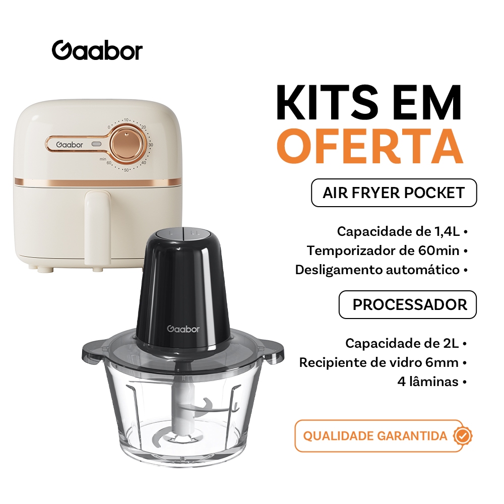 Gaabor 1,4L Air Fryer Regulação constante non-stick pan coating