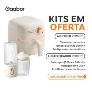 Gaabor Air Fryer 1,4L AF20M Espremedor de Frutas Portátil USB 350 ml