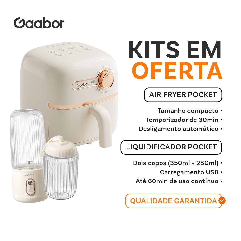 Gaabor Air Fryer 1,4L AF20M Espremedor de Frutas Portátil USB 350 ml