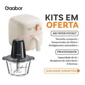 Gaabor Air Fryer 1,4L AF20M Processador Multislice 2L Antiaderente