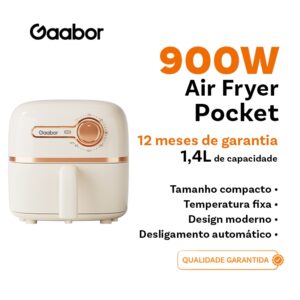 Gaabor Air Fryer 1,4L Pequena Conveniente com Forma de Silicone Timer
