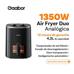 Gaabor Air Fryer Fritadeira Elétrica 4,2L 220V com Janela e Visor