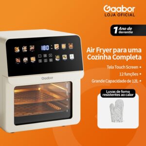 Gaabor Air Fryer Oven 12L Digital Touch Sem Óleo Fritadeira Elétrica