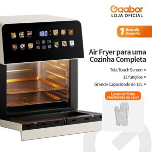 Gaabor Forno Elétrico Air Fryer 12L Digital Touch Sem Óleo Branco