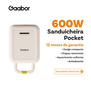 Gaabor Sanduicheira 127V 220V Dupla Face Antiaderente Rapida Compacta