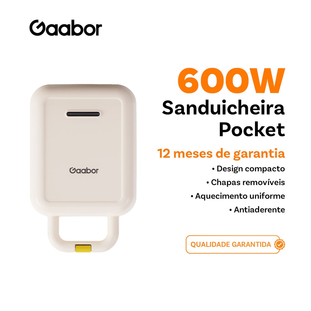 Gaabor Sanduicheira 127V 220V Dupla Face Antiaderente Rapida Compacta — Cozinha (grandes)