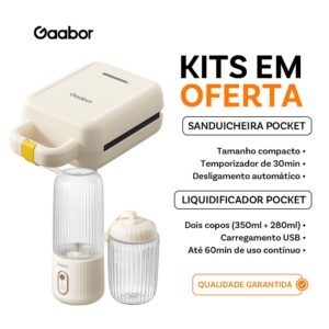 Gaabor Sanduicheira Elétrica SM60M +Espremedor de frutas portátil 350