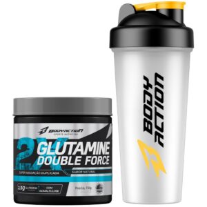 Glutamina Super Absorção 150g Coqueteleira Academia Bodyaction