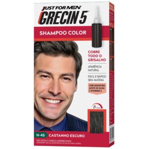 Grecin 5 Shampoo Tonalizante Castanho Escuro 60ml Cobre os cabelos