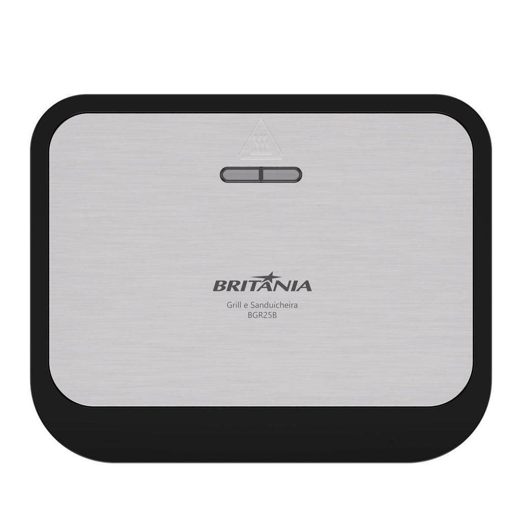 Grill e Sanduicheira Britânia Preto Inox 750W 2 em 1 BGR25B