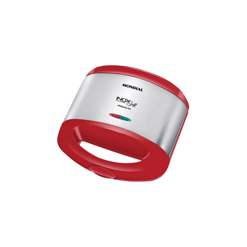 Grill e Sanduicheira Mondial Inox Red Vermelha Inox 800W 127V — Cozinha (grandes)