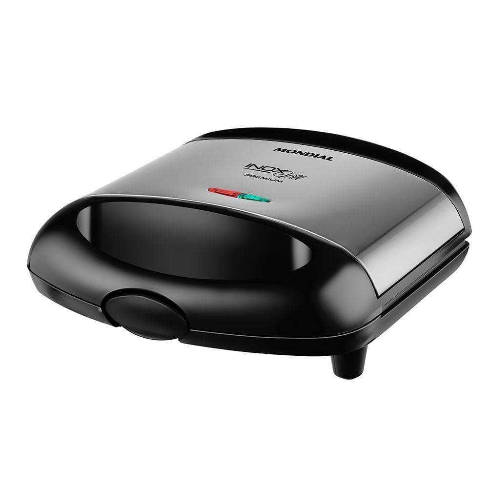 Grill e Sanduicheira Mondial Premium Preto Inox 127V