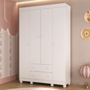 Guarda-roupa Infantil 122cm 4 Portas e 2 Gavetas Allegra Multimóveis