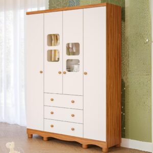Guarda Roupa Infantil 4 Portas 3 Gavetas 100% Mdf Uli