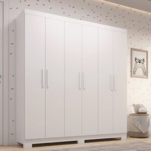 Guarda-Roupa Infantil 6 Portas 100% Mdf 164cm Stellari Espresso