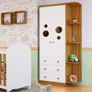 Guarda Roupa Infantil Duda Plus 02 Portas Peroba Móveis