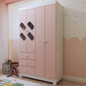 Guarda-Roupa Infantil Escotilha 4 Portas 3 Gavetas