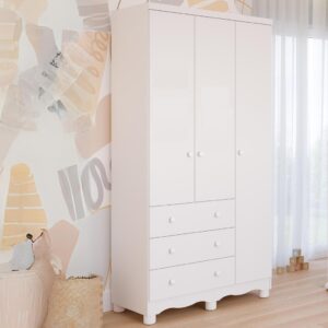 Guarda Roupa Infantil Junior 100% Mdf 3 Portas 3 Gavetas