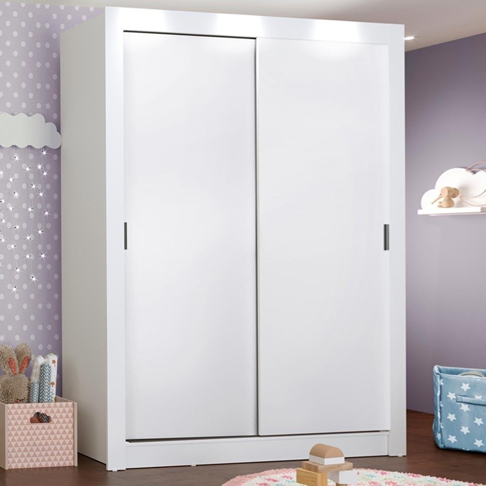 Guarda-Roupa Infantil Madesa Bento 2 Portas de Correr 2 Gavetas Branco