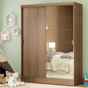 Guarda-Roupa Infantil Madesa Nick 2 Portas de Correr com Espelho