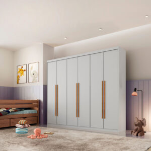 Guarda Roupa Infantil Sofia 100% Mdf 6 Portas e 2 Gavetas Moderna