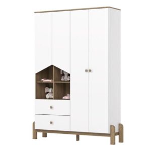 Guarda Roupa Infantil Ternura 4 Portas Branco Jequitibá Hp Henn