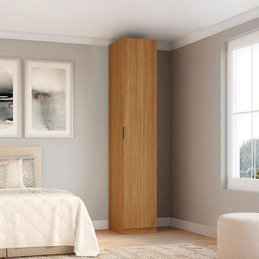 Guarda-roupa Modulado 1 Porta com Prateleiras sem Gavetas com