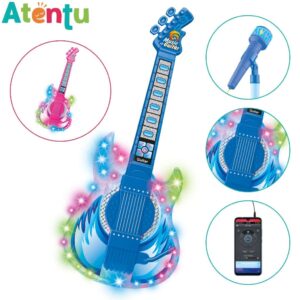 Guitarra com Microfone Infantil Instrumento Conecta no Celular