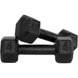 Halter Dumbell 4kg Sextavado Pintado Peso De Academia Para Treino