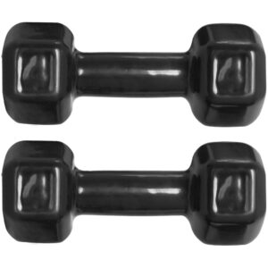 Halter Emborrachado 4kg Peso Academia Dumbell Sextavado Cor Preto