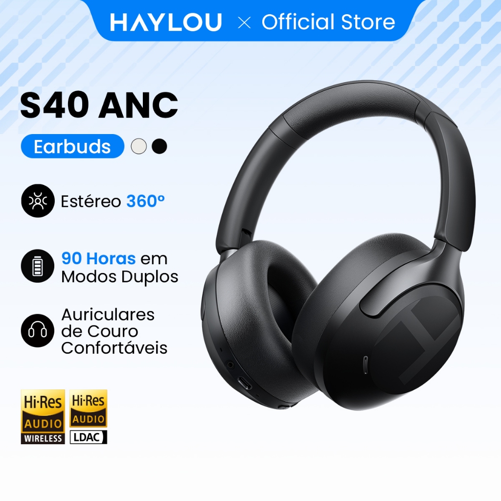 Haylou S40 ANC -50db Fone De Ouvido Sem Fio Cancelamento De Ruído