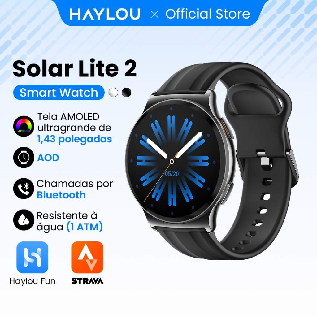 Haylou Solar Lite 2 Smartwatch Relogio Esporte Correndo Ritmo Amoled