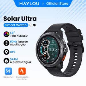 Haylou Solar Ultra SmartWatch GPS 1.6″AMOLED 60Hz Display 5ATM 22Dias