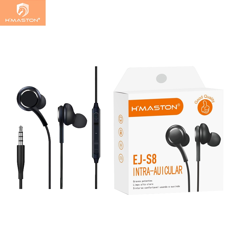 H'maston Fone De Ouvido P2 Com Microfone Preto 1,2 metros
