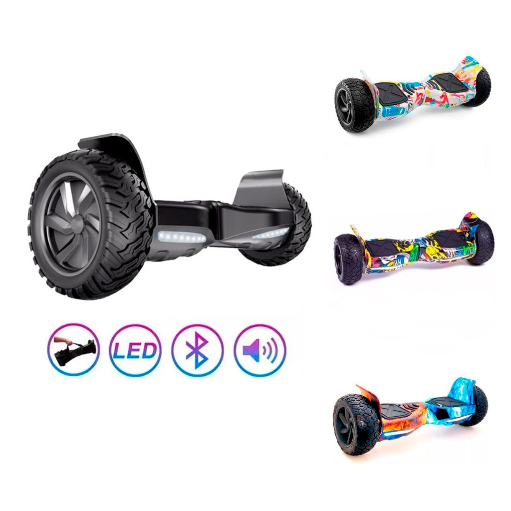 Hoverboard Skate Elétrico Led Bluetooth Com Bolsa e Carregador