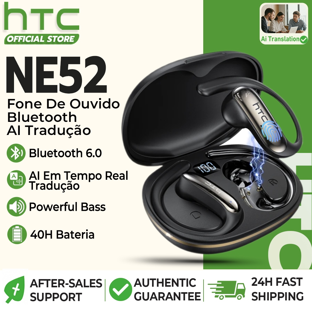 Htc NE52 AI Em Tempo Real Tradução Gancho De Orelha Fone De Ouvido