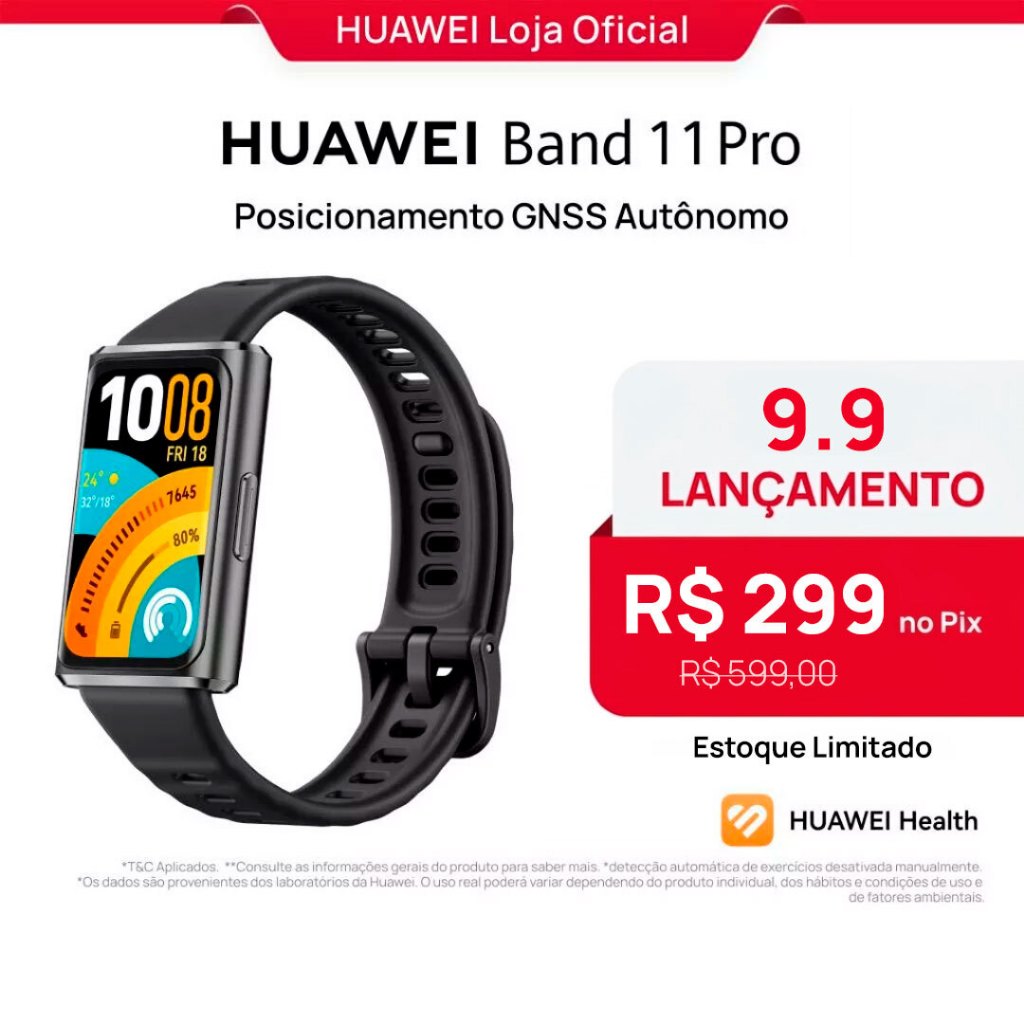 Huawei Band 11 Pro Smartwatch Relogio Posicionamento Gnss Autônomo