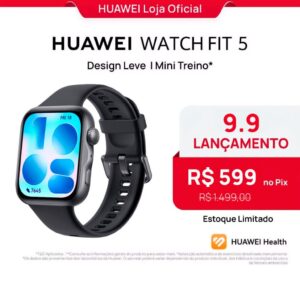 Huawei Watch Fit 5 Smartwatch Relogio Amoled de 182″ Design Leve Mini