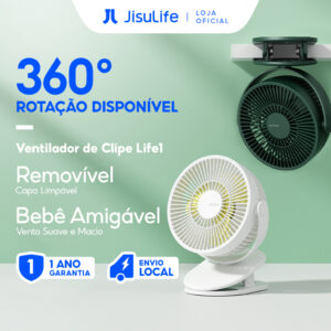 Jisulife Ventilador de Clipe Mesa Portátil Silencioso 4000mAh Capa
