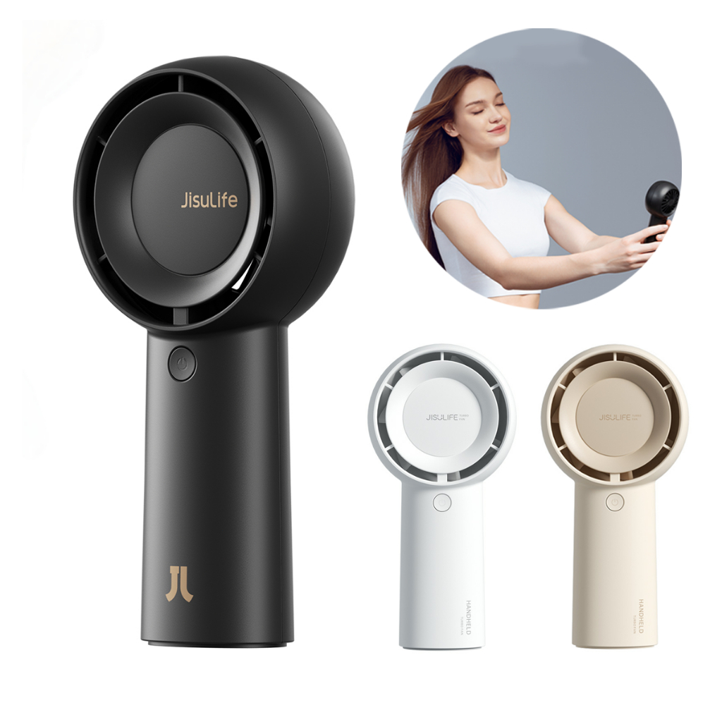 Jisulife Ventilador Portátil de Mão Turbo USB Recarregável 4000