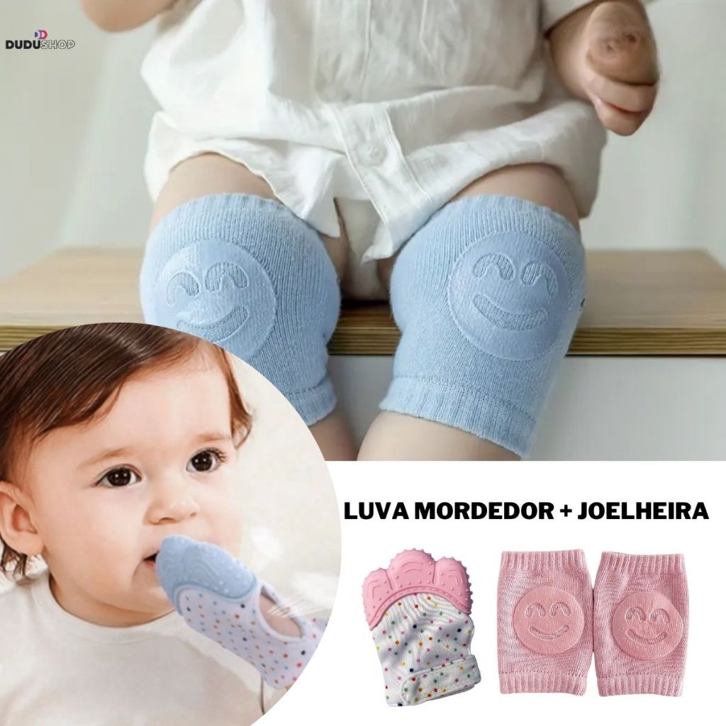 Joelheira para Bebe Luvinha Mordedor Gengiva Baby Proteção Joelho de