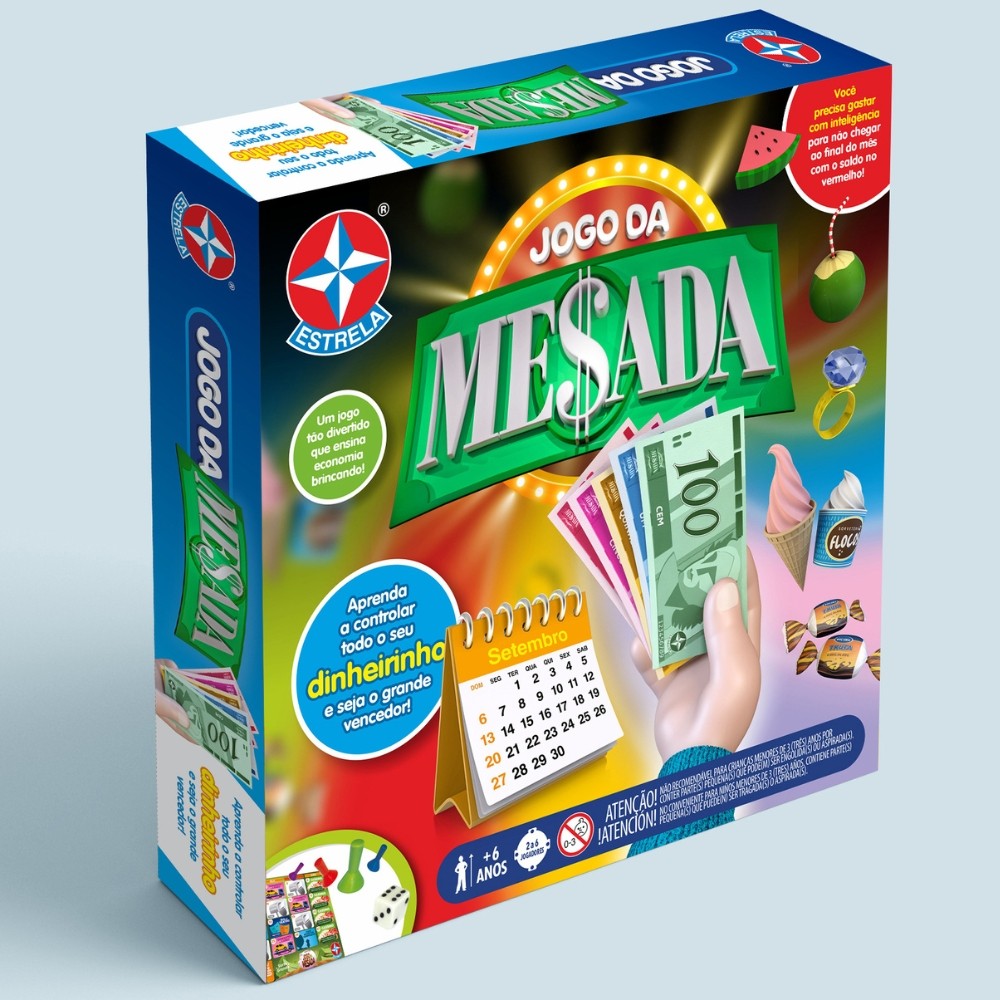 Jogo DA Mesada Estrela Brinquedo Tabuleiro Dinheiro Diversão Família