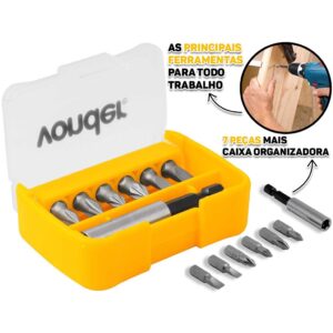Jogo De Bits Ponteiras Encaixe Sextavado Aço Cromo Vanádio P