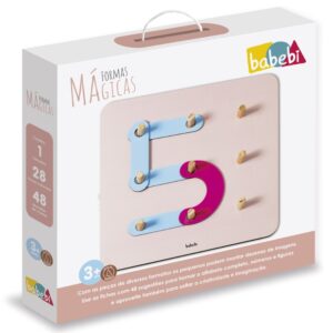 Jogo Formas Mágicas Babebi Brinquedo Educativo Mdf Madeira Tabuleiro