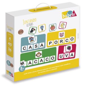 Jogo Juntando Letras Madeira Babebi Lógico Educativo Mdf Montar