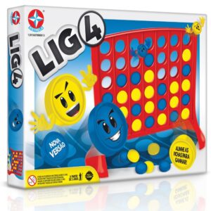 Jogo Lig 4 Estrela Estratégia Brinquedos DE Mesa Alinhar Fichas