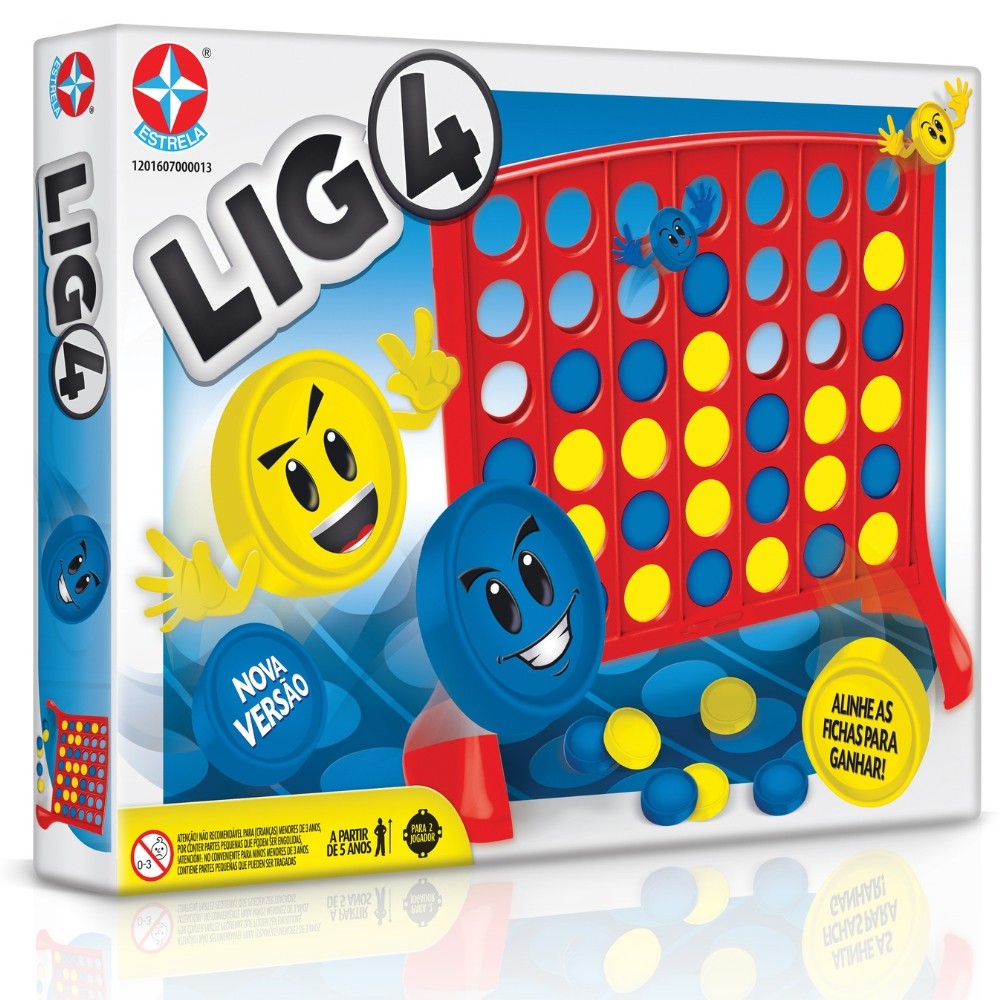 Jogo Lig 4 Estrela Estratégia Brinquedos DE Mesa Alinhar Fichas