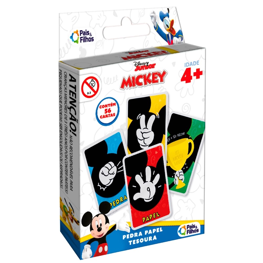 Jogo Pedra Papel Tesoura Mickey Mouse Disney Pais E Filhos 56 Cartas — Informática